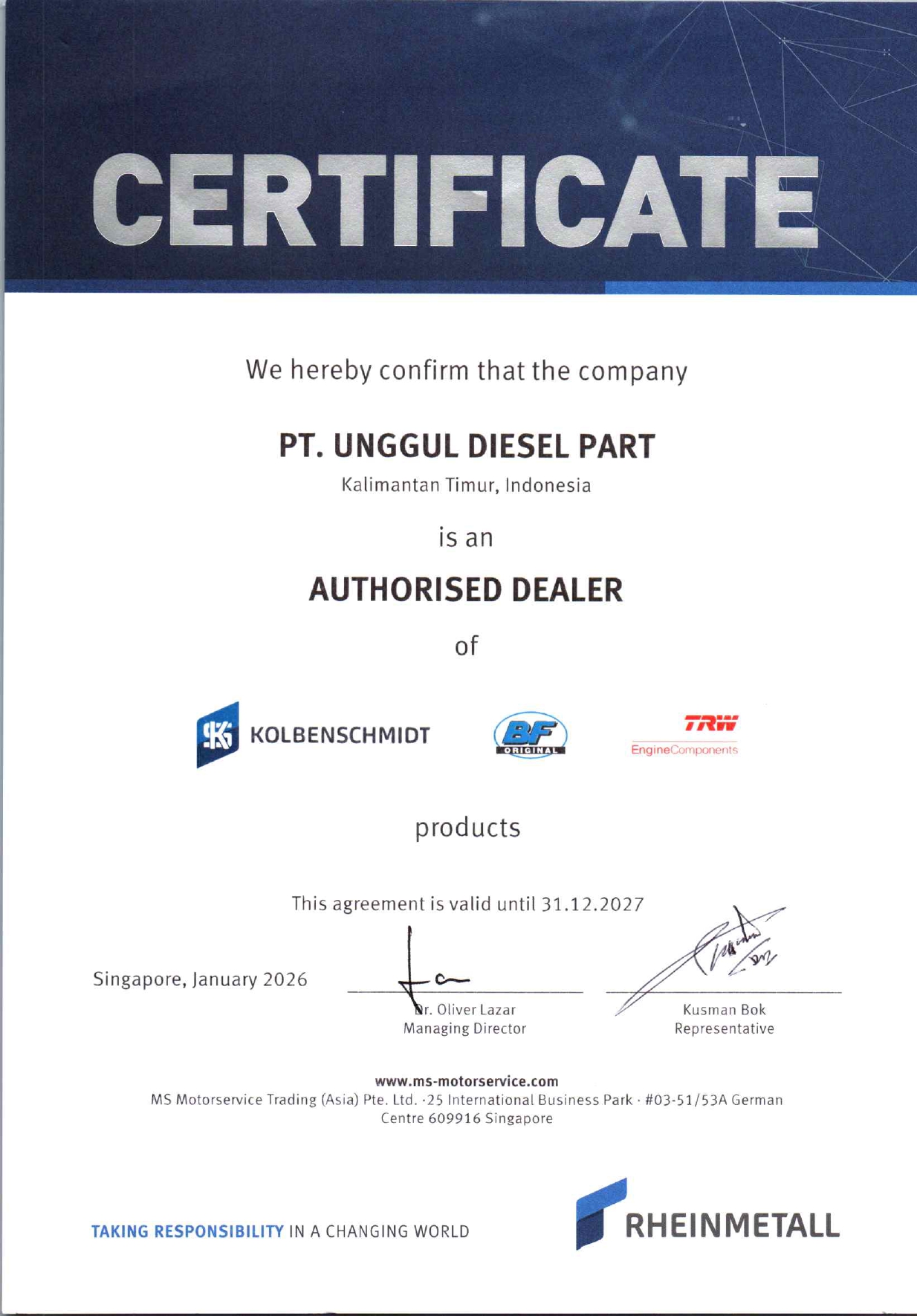 Authorized Distributor Rhein Metall